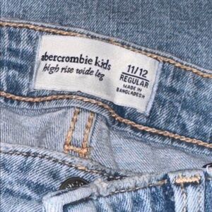 Abercrombie Kids A&F Abercrombie & fitch girls high rise wide leg jeans 11/12